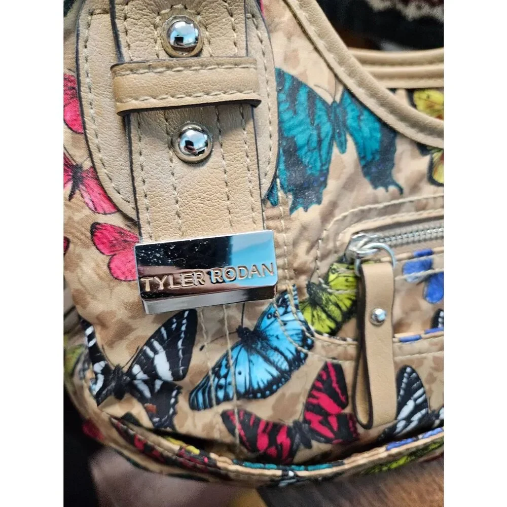 Tyler Rodan Butterfly Purse Shoulder Bag Medium sized Tan - Picture 9 of 14